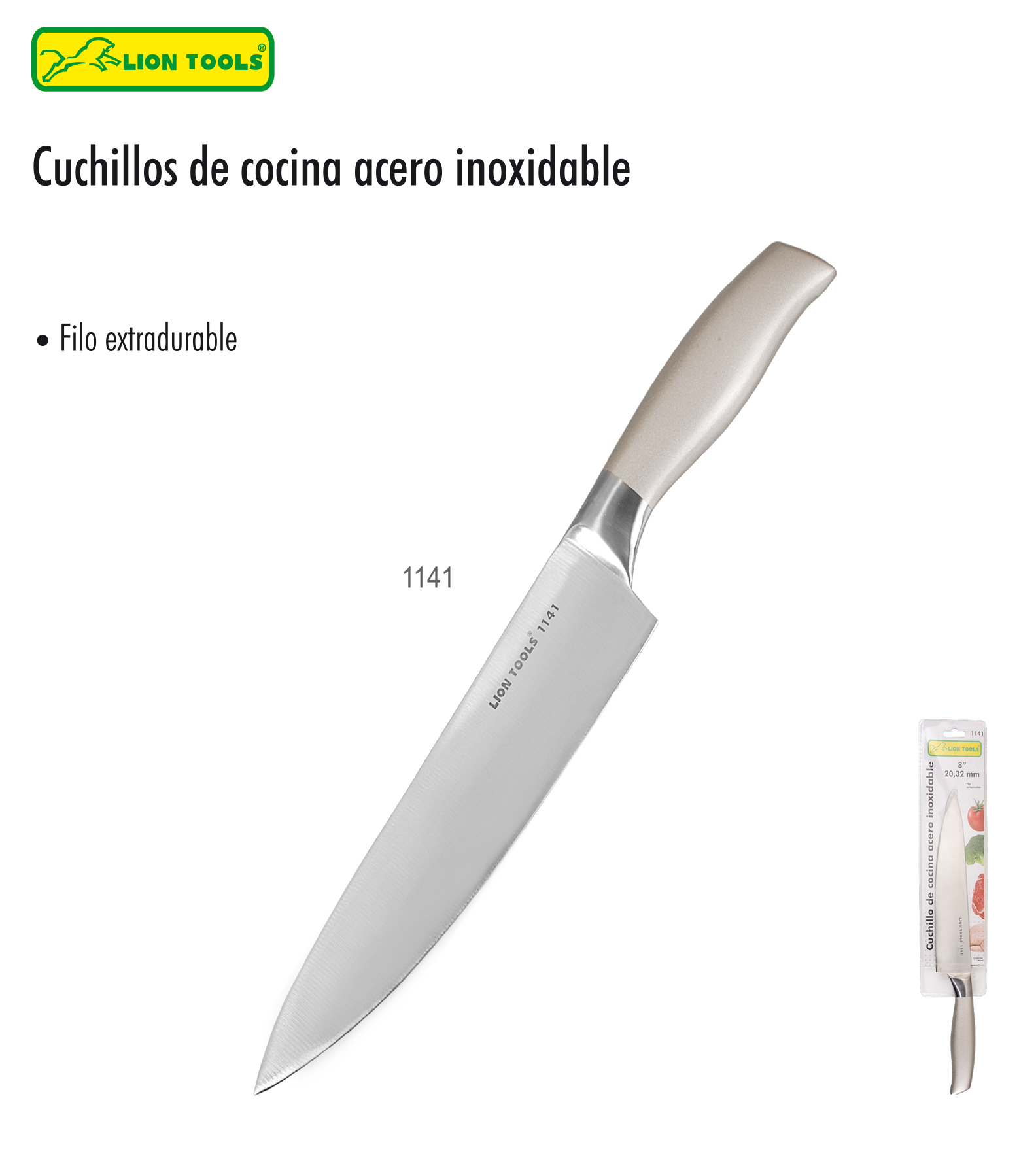 Cuchillo Cocina Profesional 8 Acero Inoxidable 1141